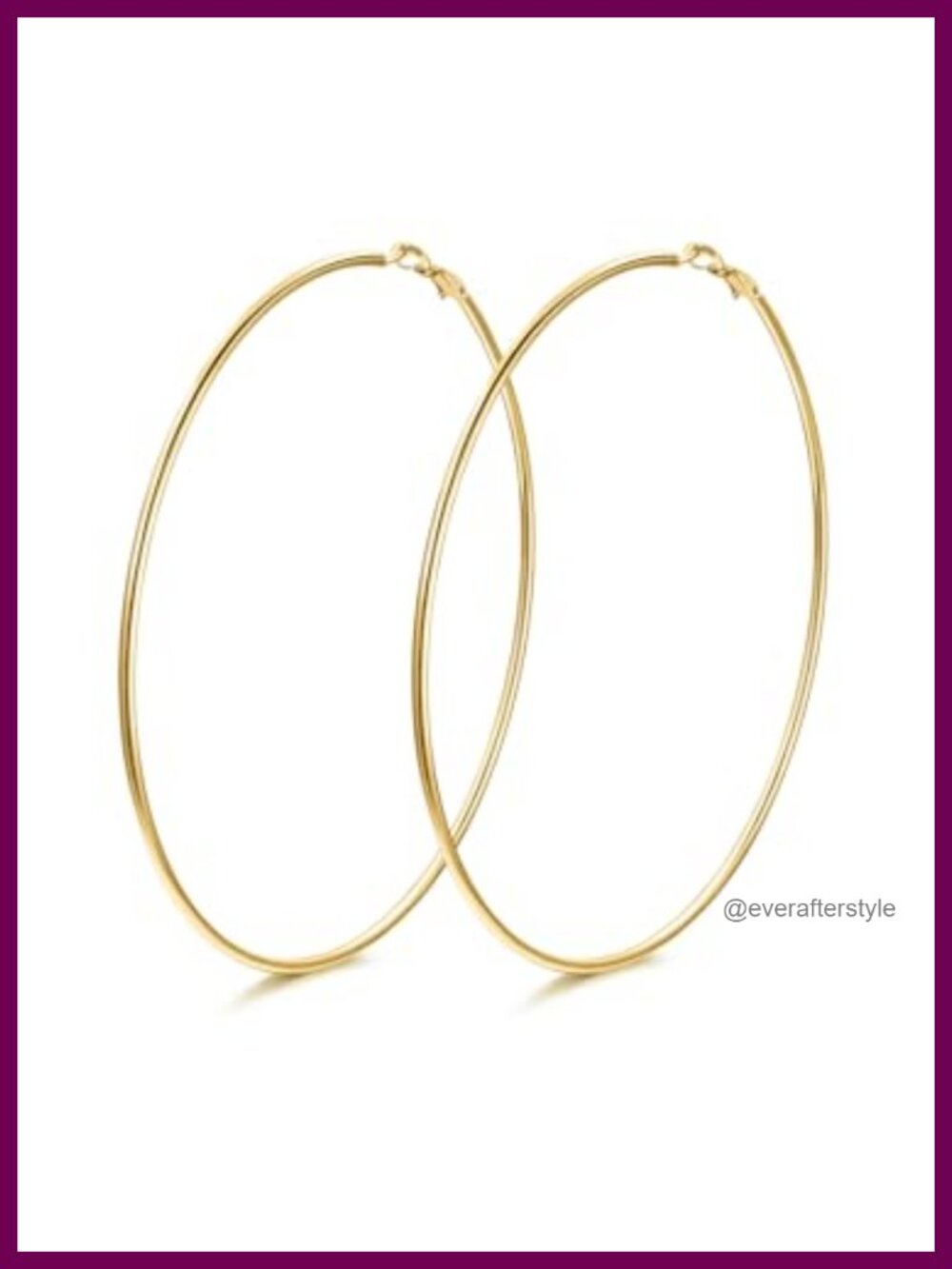 Huge 100mm Silver Hoop Earrings Stainless Steel Oversized Statement